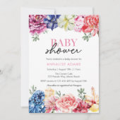 Kleurrijke Floral Baby shower uitnodiging (Voorkant)