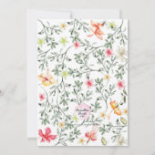 Kleurrijke floral Baby shower Uitnodiging - neutra (Achterkant)