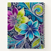 Kleurrijke Floral Batik Art Spiral Notitieboek (Achterkant)