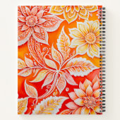 Kleurrijke Floral Batik Art Spiral Notitieboek (Achterkant)