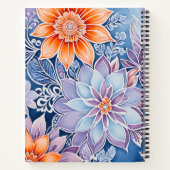 Kleurrijke Floral Batik Art Spiral Notitieboek (Achterkant)