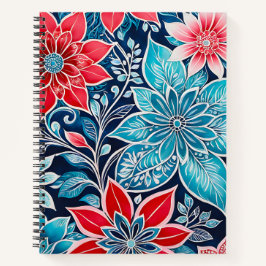 Kleurrijke Floral Batik Art Spiral Notitieboek