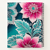 Kleurrijke Floral Batik Art Spiral Notitieboek (Achterkant)