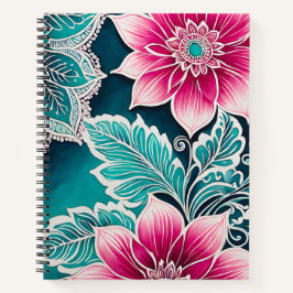Kleurrijke Floral Batik Art Spiral Notitieboek
