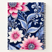 Kleurrijke Floral Batik Art Spiral Notitieboek (Achterkant)