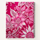 Kleurrijke Floral Batik Art Spiral Notitieboek (Achterkant)