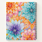 Kleurrijke Floral Batik Art Spiral Notitieboek (Achterkant)