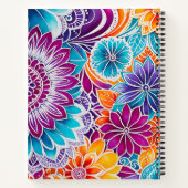 Kleurrijke Floral Batik Art Spiral Notitieboek (Achterkant)