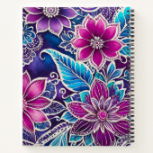 Kleurrijke Floral Batik Art Spiral Notitieboek (Achterkant)