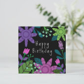  kleurrijke Floral Birthday Kaart (Staand voorkant)