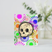 Kleurrijke Floral Burst Skull Waterverf Briefkaart (Staand voorkant)