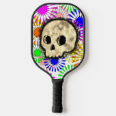 Kleurrijke Floral Burst Skull Waterverf Pickleball Paddle (Achterkant)