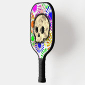 Kleurrijke Floral Burst Skull Waterverf Pickleball Paddle (Links)