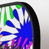 Kleurrijke Floral Burst Skull Waterverf Pickleball Paddle (Links Detail)