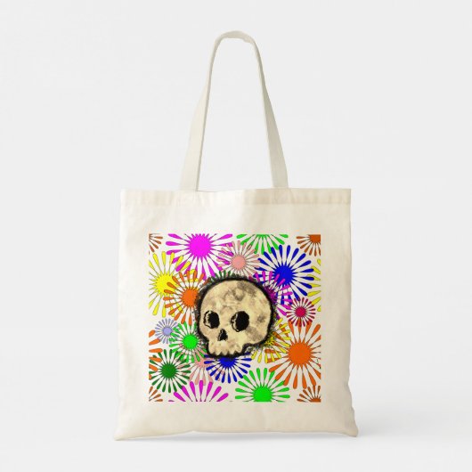 Kleurrijke Floral Burst Waterverf Canvas tas (Achterkant)