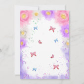 Kleurrijke Floral Butterfly Verjaardag uitnodiging (Achterkant)