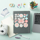 Kleurrijke Floral Butterfly Vinyl Sticker (iPad Cover)