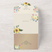 Kleurrijke Floral Country Wedding All In One Uitnodiging (Buitenkant)