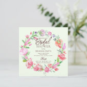 Kleurrijke Floral Crown Bridal Shower Uitnodiging (Staand voorkant)