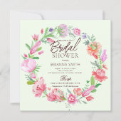 Kleurrijke Floral Crown Bridal Shower Uitnodiging (Voorkant)