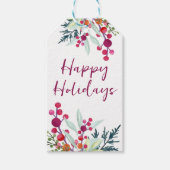 Kleurrijke Floral Custom-Branded Happy Holiday Cadeaulabel (Voorkant)
