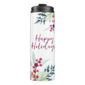 Kleurrijke Floral Custom Corporate Happy Holiday Thermosbeker (Voorkant)