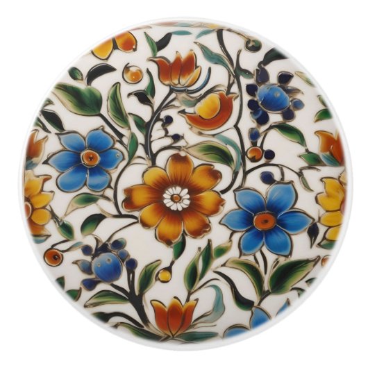 Kleurrijke Floral Custom keramische knop (Voorkant)