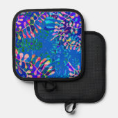 Kleurrijke Floral Design Oven Mitt Pannenlap (Voorkant / Achterkant)