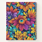 Kleurrijke Floral Design Spiral Notitieboek (Achterkant)