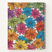 Kleurrijke Floral Design Spiral Notitieboek (Achterkant)