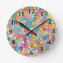 Kleurrijke Floral Design Wall Clock