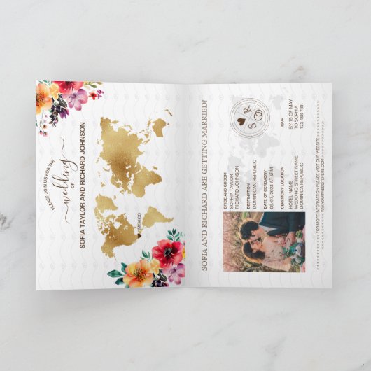 Kleurrijke Floral Destination Trouwpaspoort (Binnen)