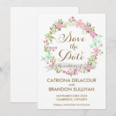 Kleurrijke Floral die de aankondiging van de datum (Voorkant / Achterkant)