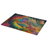 Kleurrijke Floral Dragon snijplank (Hoek)
