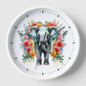 Kleurrijke Floral Elephant (Voorkant)