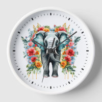 Kleurrijke Floral Elephant