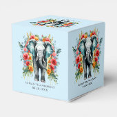 Kleurrijke Floral Elephant Bedankdoosjes (Achterkant)