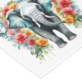 Kleurrijke Floral Elephant Korte Tafelloper (Hoek)