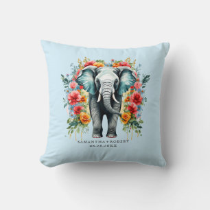 Kleurrijke Floral Elephant Kussen