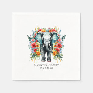 Kleurrijke Floral Elephant Servet