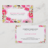 Kleurrijke Floral Explosion Bruiloft Planner Ontwe Visitekaartje (Voorkant / Achterkant)