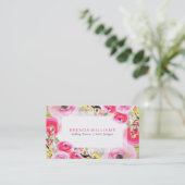 Kleurrijke Floral Explosion Bruiloft Planner Ontwe Visitekaartje (Staand voorkant)