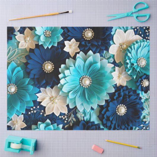 Kleurrijke Floral Fabric Art Tissue Papier (Craft)