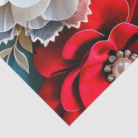 Kleurrijke Floral Fabric Art Tissue Papier (Detail)