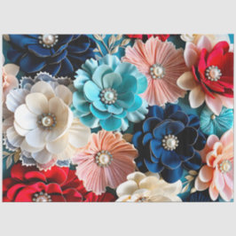 Kleurrijke Floral Fabric Art Tissue Papier