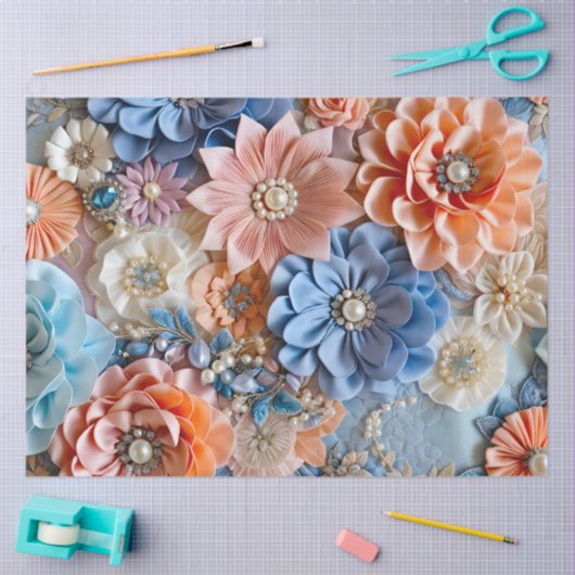 Kleurrijke Floral Fabric Art Tissue Papier (Craft)