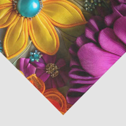 Kleurrijke Floral Fabric Art Tissue Papier (Detail)