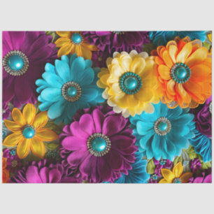 Kleurrijke Floral Fabric Art Tissue Papier