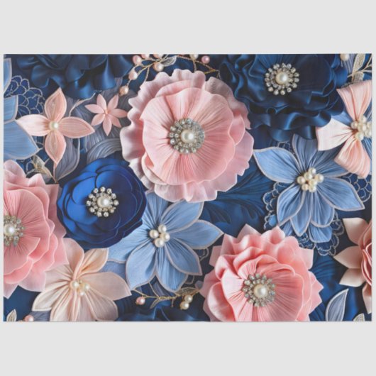 Kleurrijke Floral Fabric Art Tissue Papier (Voorkant)