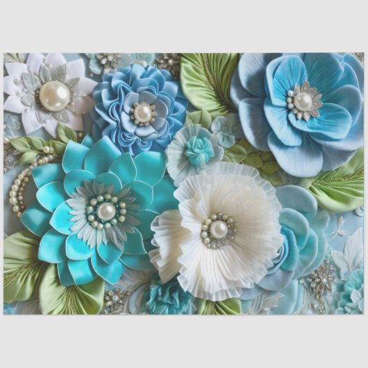 Kleurrijke Floral Fabric Art Tissue Papier (Voorkant)
